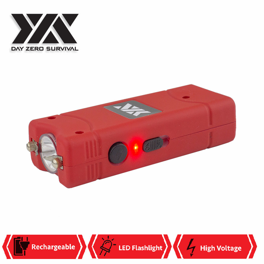 DZS Ultra Mini Red Stun Gun Rechargeable With LED Light, Holster and KeyRing - Tophatter's Army Products & Self Defense Collectible Weapons - Tophatter Daily Deals